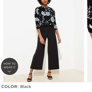 LOFT Pull On Wide Leg Pants (NWT'S) Black (SZ: S)